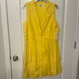 Yellow Shirt fit flare dress size 14